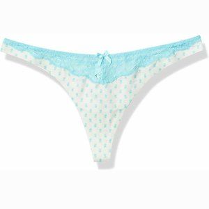 Maidenform Sparkle Blue Daisy Comfort Devotion Lace Trim Thong 40149 6 7 8 9